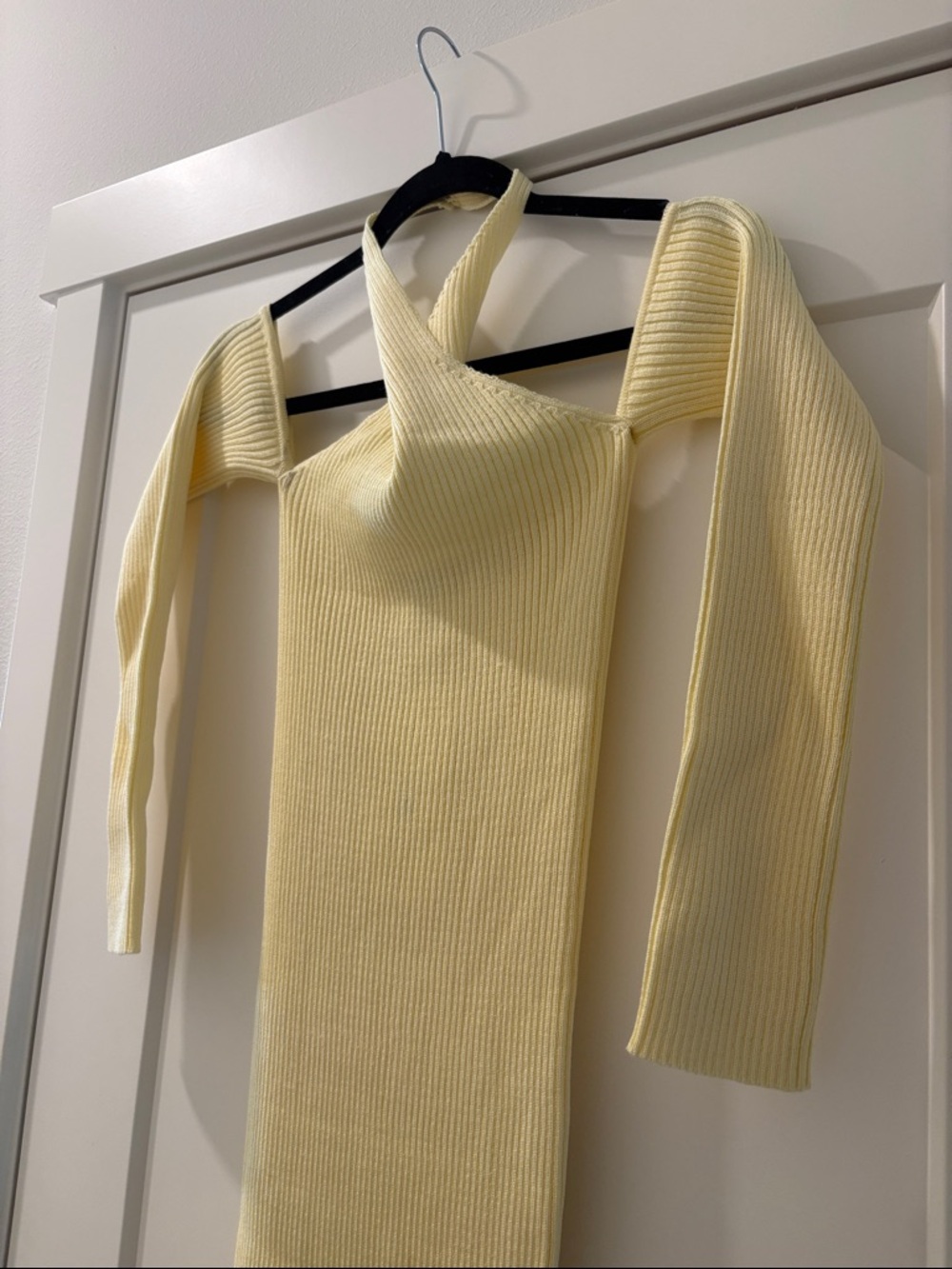 NWT [Baobab] Collection Kai Dress Twist Halter Ribbed Midi Viche Yellow Womens S - Picture 9 of 14